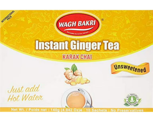 Waghbakri ginger instant tea unsweetened 10 sachets