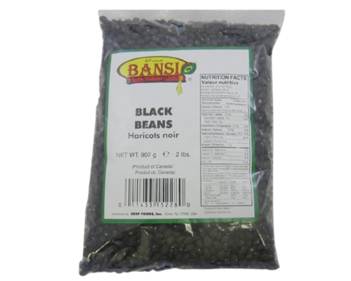 Bansi deep black beans 2lb., 907g.