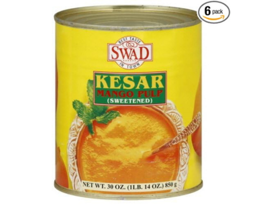 Swad kesar mango pulp  30-ounce pack of 6