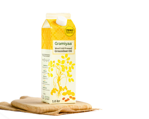 Gramiyaa 1 liter / 1000ml wood cold pressed groundnut peanut oil