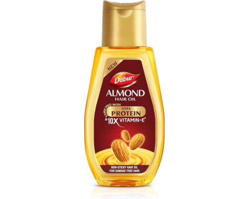 Dabur almond hair oil with almonds  soya protein and vitamin e for non sticky  damage free hair  500ml with 200ml pack free