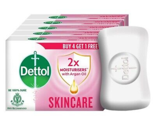 Dettol skincare moisturizing bathing soap bar (buy 4 get 1 free 125 g each)