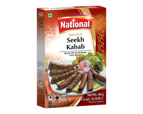 National foods seekh kabab recipe mix 1.60 oz (46g) | south asian bbq masala powder | traditional spicy kebab seasoning | box pack