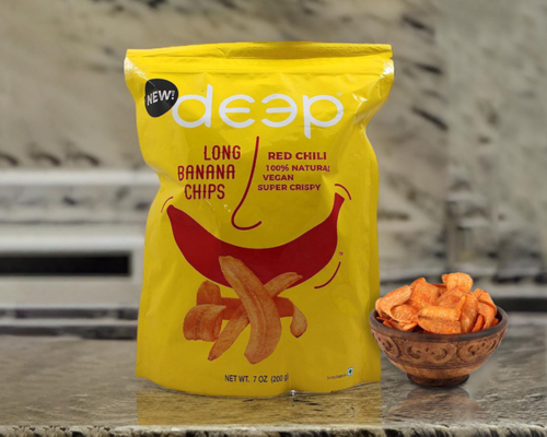Long banana chips - red chili